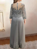 A-Line/Princess Tulle Mother of the Bride Dresses with Applique