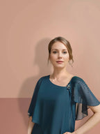 Sheath/Column Knee-Length Short Sleeves Mother of the Bride Dresses