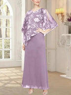 Long Glitter Mesh Dress with Novelty Asymmetric Overlay Bodice