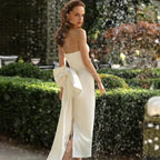 Mermaid Slim Wedding Dress Bridal Bow Back Design White Sleeveless Sweetheart Vestidos De Novia Corte Sirena 2023 Bridal Wedding