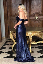 Cap Sleeve Prom Dresses Draped Off the Shoulder Dress SYP159