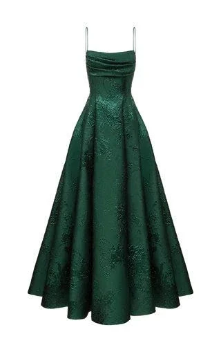 Emerald Green A-line Spaghetti Straps Prom Dress,Chic Evening Dress Y1799