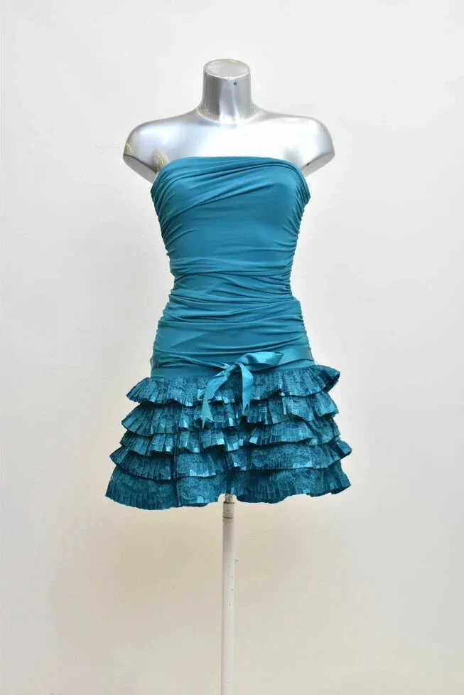 Black Strapless Homecoming Dress Black Party Dress Cocktail Dress Y2360