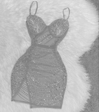 Sexy See-through Silver Homecoming Dress Short Homecoming Dress Silver Club Dress Y2087