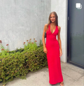 Elegant Red Sheath Prom Dress Red Evening Dress Y5208