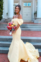 Off Shoulder Strapless Mermaid Long Hot Pink Prom Dress PSK571