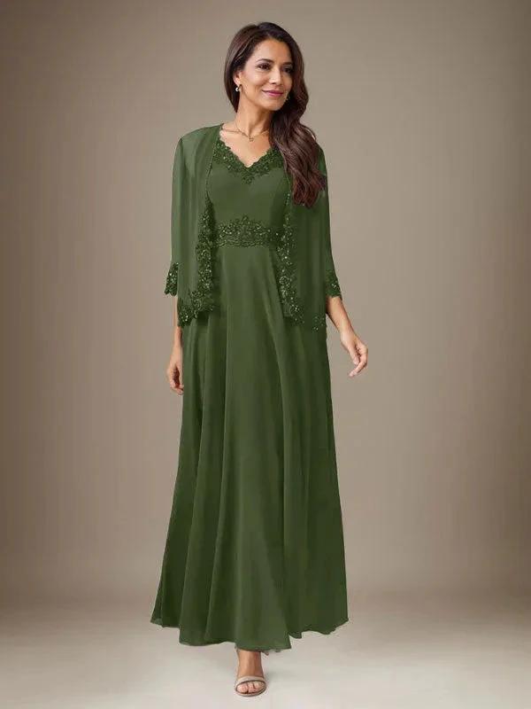 Plum A-Line Sequins Chiffon Dress