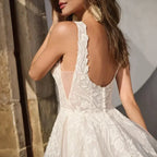 Elegant Square Neck Wedding Dress Open Back Sleeveless A-line Beading Exquisite Bridal Gowns Custom Made robe de mariée