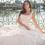 Elegant Square Neck Wedding Dress Open Back Sleeveless A-line Beading Exquisite Bridal Gowns Custom Made robe de mariée