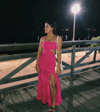 Classy Sheath Evening Dress With Split Gala Dress Y5173