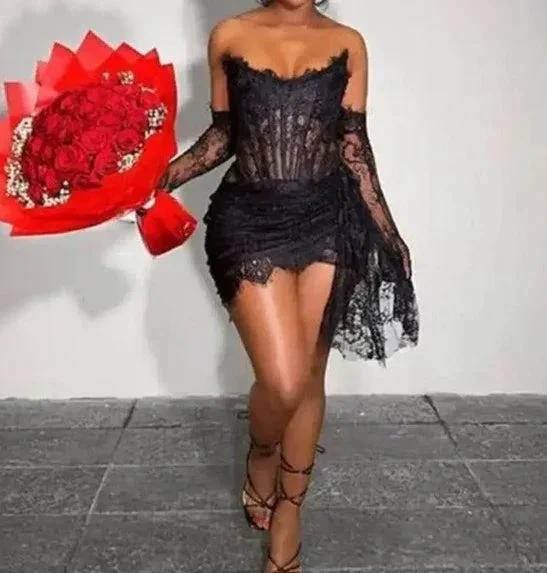 Sexy Black Homecoming Dress Black Cocktail Dress Y4223