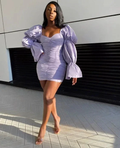 Light Purple Short Homecoming Dresses 22nd Birthday Outfit Dress Y2108