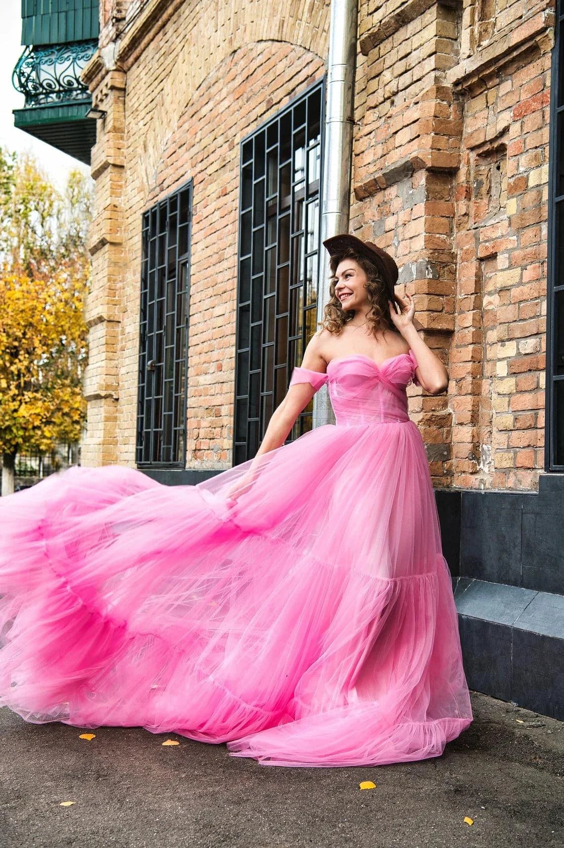 Pink tulle dress & Pink birthday dress 2025 SY035