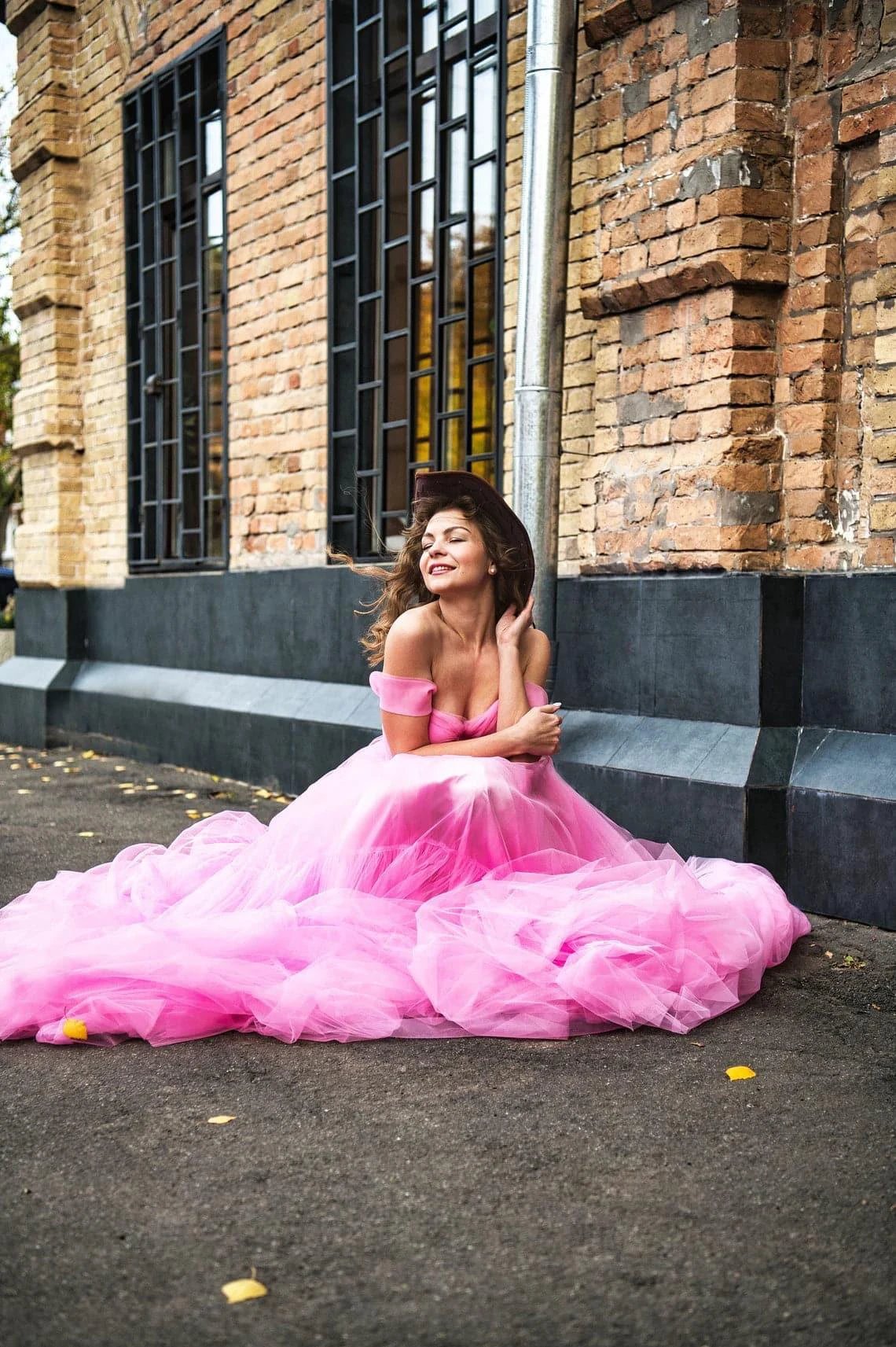 Pink tulle dress & Pink birthday dress 2025 SY035