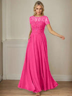 Dark Navy A-Line Boatneck Sequins Chiffon Dress