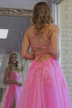 Yellow Prom Dress Appliqued With Slit SYP97