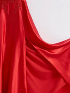 Sunnderly A-line Spaghetti Straps Corset Back Prom Dress With Split