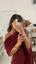 Burgundy Satin Long Prom Dress Chic Evening Dress Y409
