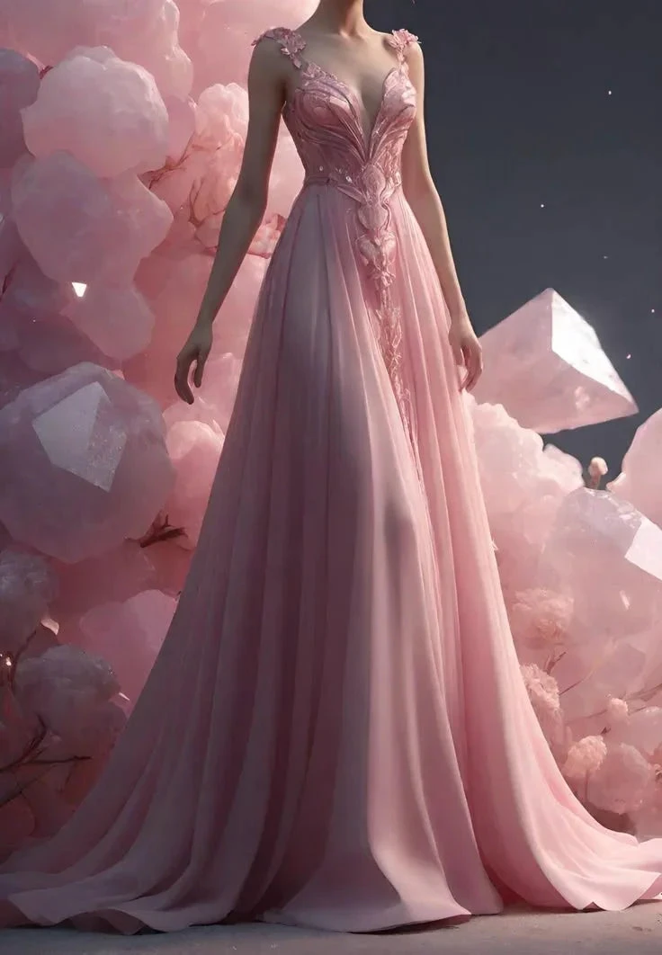 Elegant Pink Appliques ALine Prom Dress Long Evening Dress Y8353