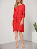 A-line Scoop Knee-Length Chiffon Lace Mother of the Bride Dress With Jacket