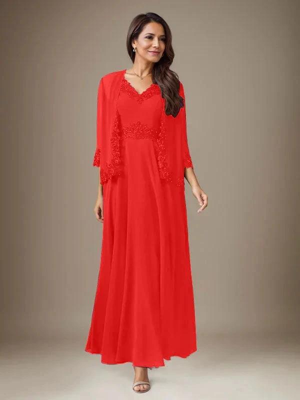 Plum A-Line Sequins Chiffon Dress