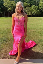 Royal Blue Strapless Mermaid Prom Dresses Evening Dresses PSK509