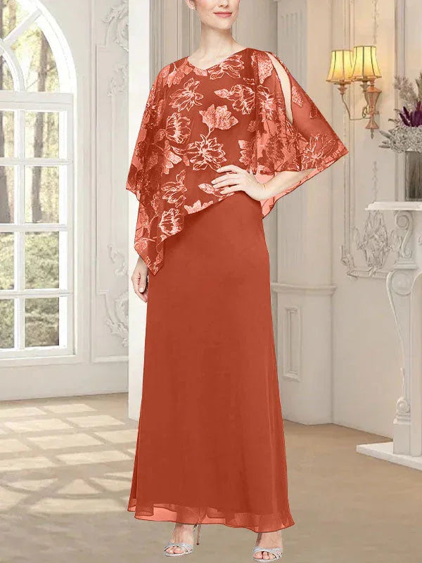Long Glitter Mesh Dress with Novelty Asymmetric Overlay Bodice