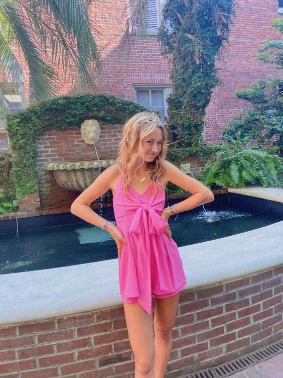 A-line V Neck Homecoming Dress Cute Party Dress Y2279