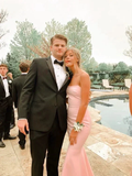 Elegant Pink Mermaid Prom Dress Pink Evening Dress Y5911