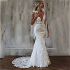 MACDOUGAL Boho Wedding Dress off The Shoulder Vintage Lace Appliques Bride Dresses Vestido De Novia Custom Made For Women