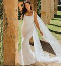 Sequins Mermaid Wedding Dresses 2023 Women's Modern Square Neck Sleeveless Bridal Gowns Satin Tulle Vesidos De Novia Robe De