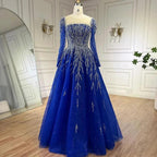 Serene Hill Muslim Pink A Line Beaded Luxury Dubai Long Evening Dresses Gowns   For Woman Wedding Party