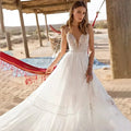 Sexy Spaghetti Straps A-line Deep V-Neck Backless Wedding Dresses  Sleeveless robe de mariée Bridal Gowns vestidos de novia 2023
