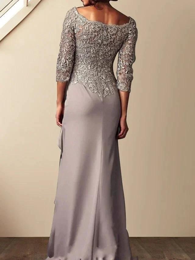 Sheath/Column Scoop Floor-Length Mother of the Bride Dresses