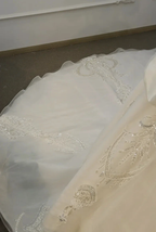 Ivory Rose Off-Shoulder Ballgown Beaded Bust & 3D Flower Skirt