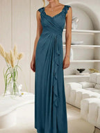 Champagne A-Line Sweetheart Neckline Pleated Mesh Dress