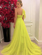 Prom Dresses with One Shoulder Slit in Prom Dress SYP12