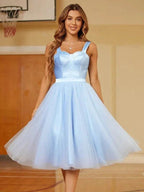 Straps Short Dress Knee Length Party Dresses SYH64