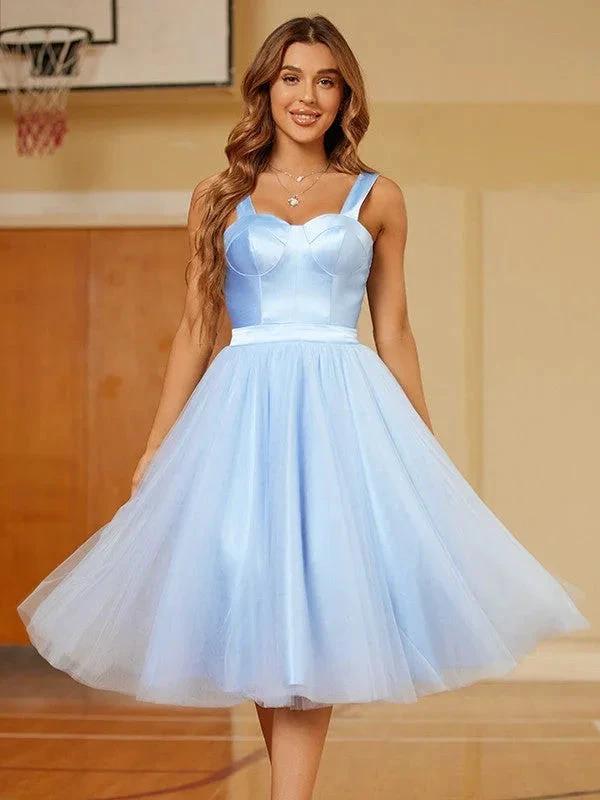 Straps Short Dress Knee Length Party Dresses SYH64