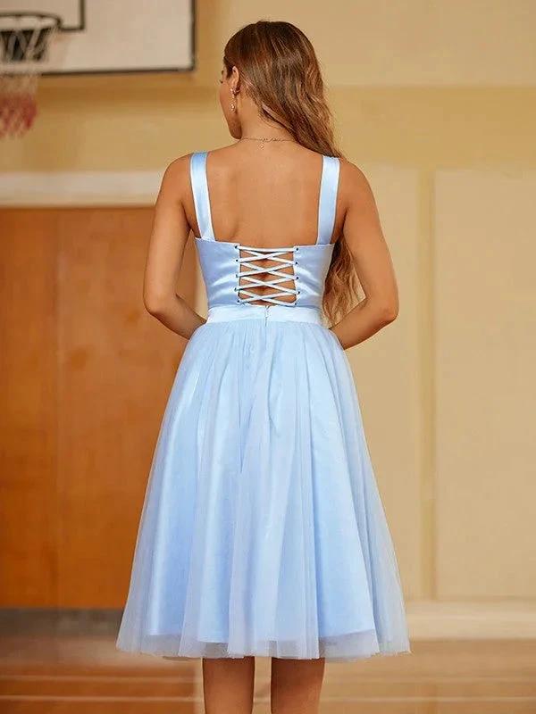 Straps Short Dress Knee Length Party Dresses SYH64