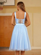 Straps Short Dress Knee Length Party Dresses SYH64