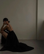 sexy black long prom dress evening dress Y52