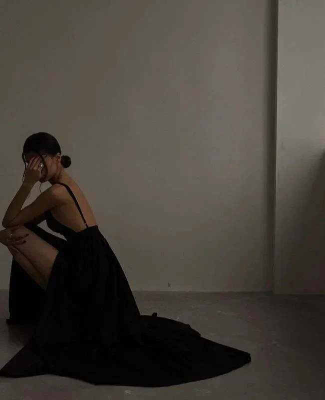 sexy black long prom dress evening dress Y52