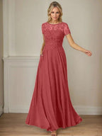 Dark Navy A-Line Boatneck Sequins Chiffon Dress