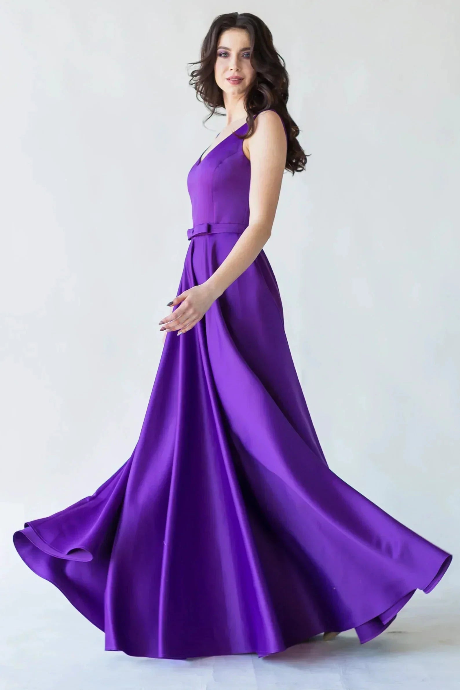 Satin Prom Dress Lace Up Formal Dress SYP187