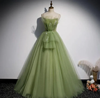 Girls Formal Evening Dress Women's Prom Dresses Party Graduation Gowns Long Green Party Dresses Y4379