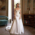 Wedding Dress Stain White Appliques Court Train Pleated Sweetheart Pleat Elegant Vestidos De Fiesta Elegantes Para Mujer 2023