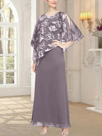Long Glitter Mesh Dress with Novelty Asymmetric Overlay Bodice