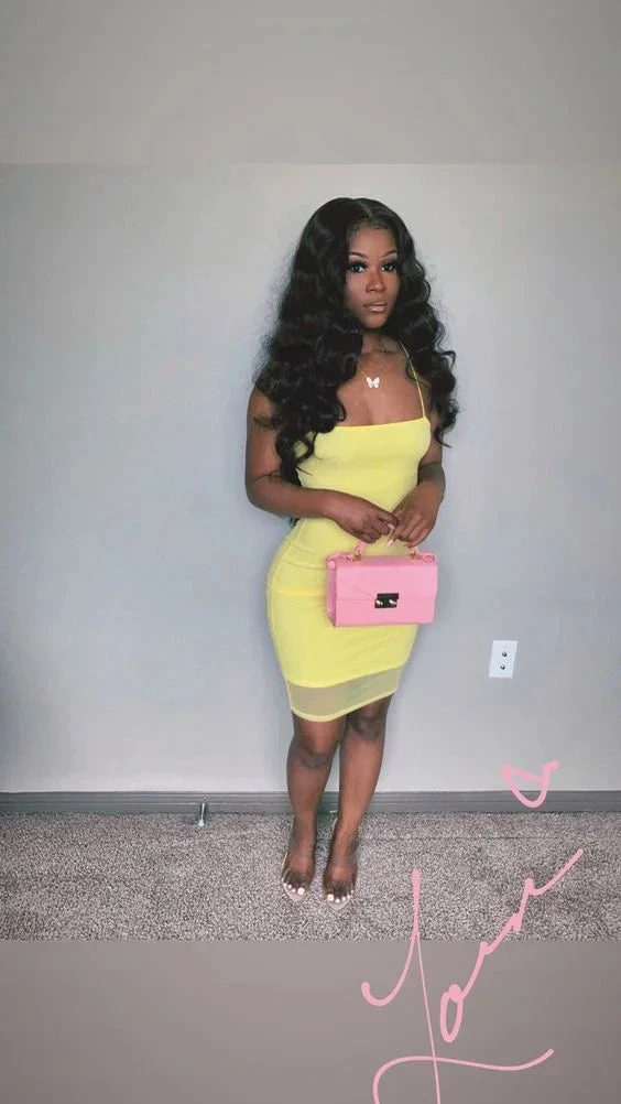 Sexy Spaghetti Straps Light Yellow Dress Light Yellow Homecoming Dress Y2196