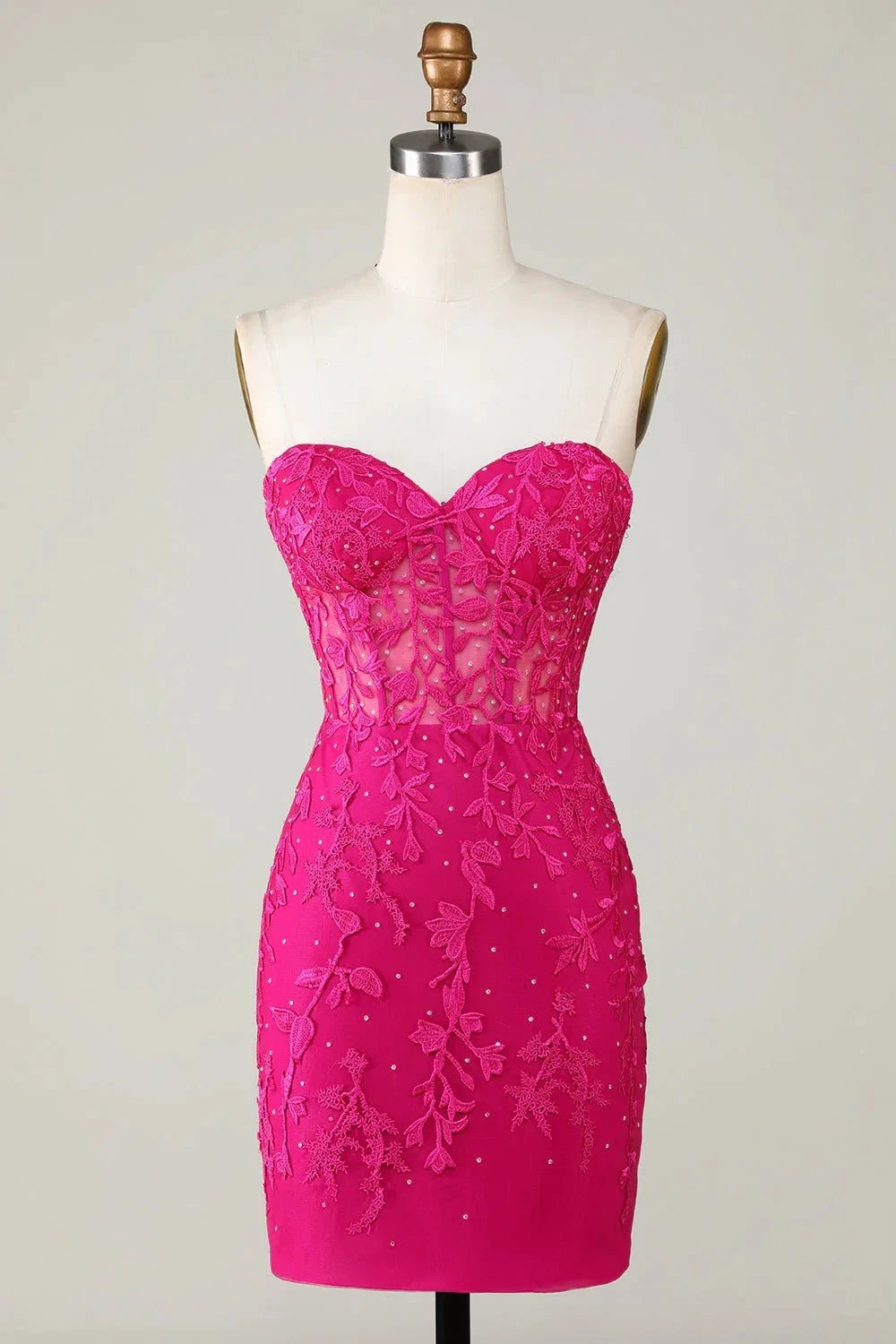 Bodycon Black Sweetheart Corset Short Homecoming Dress with Appliques